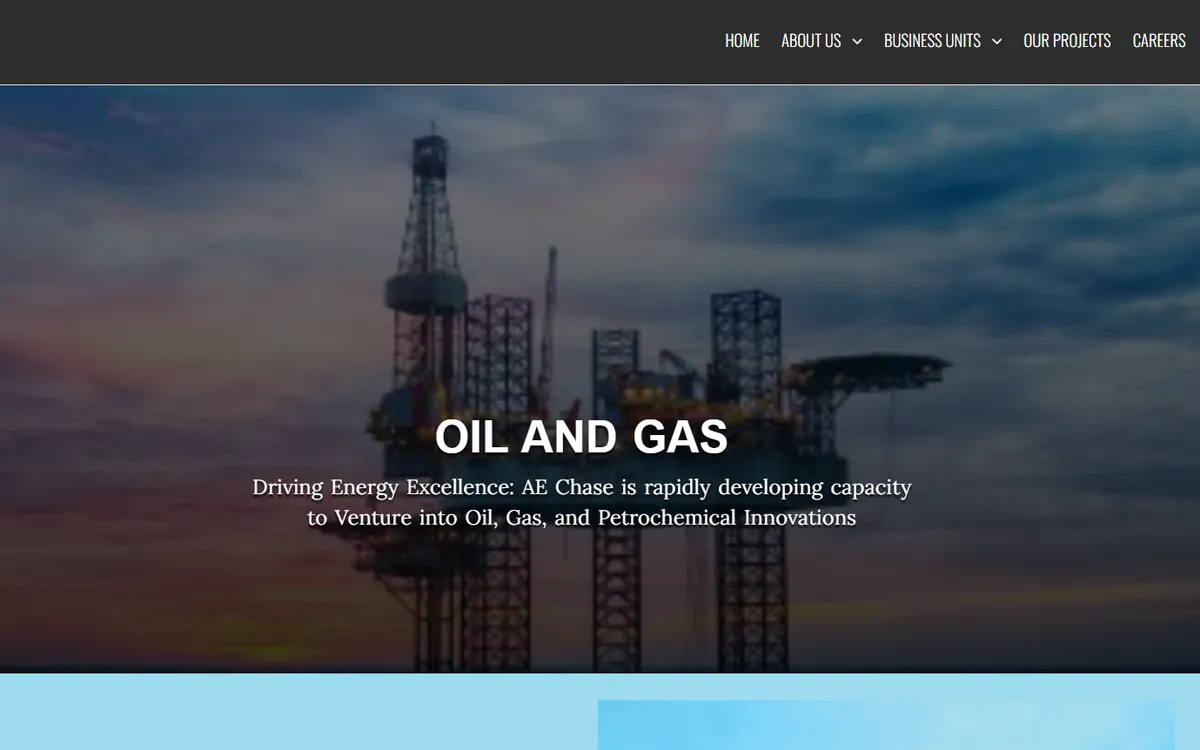 Homepage of AE Chase Energy