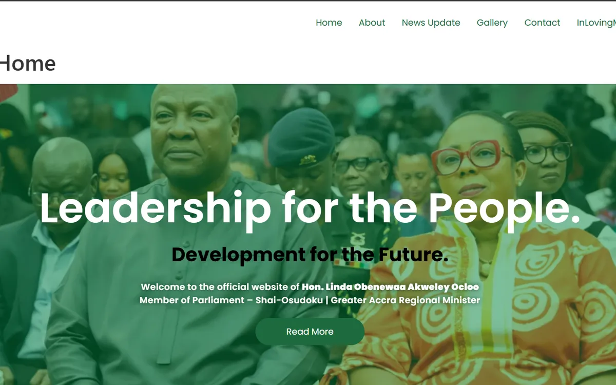 Homepage of Hon. Linda Ocloo