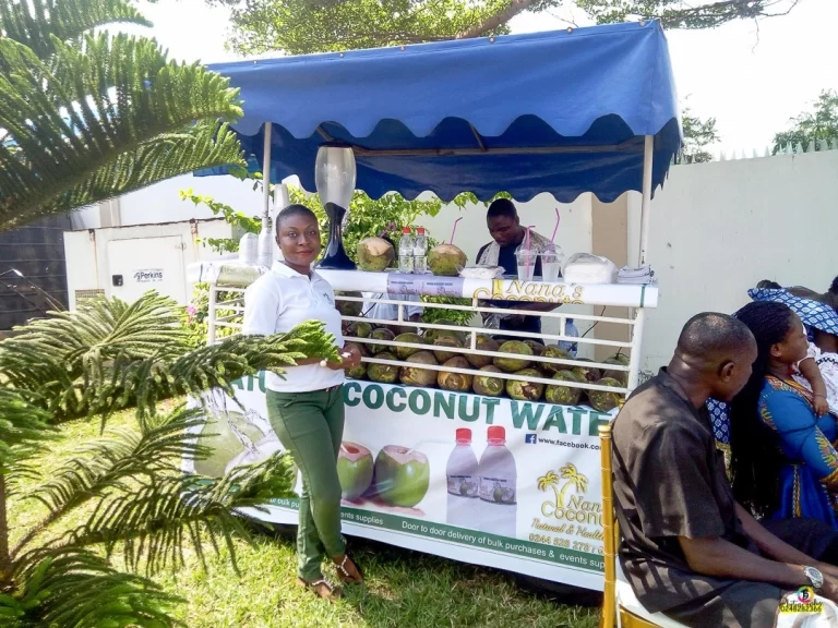 Image of Nana's Coconut Stand serving at a wedding ceremony